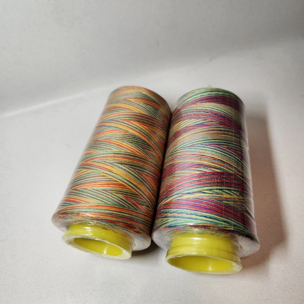 NEW 6000 Yards Serger Thread Sewing, Rainbow Spools Sewing Machine String 2 Con